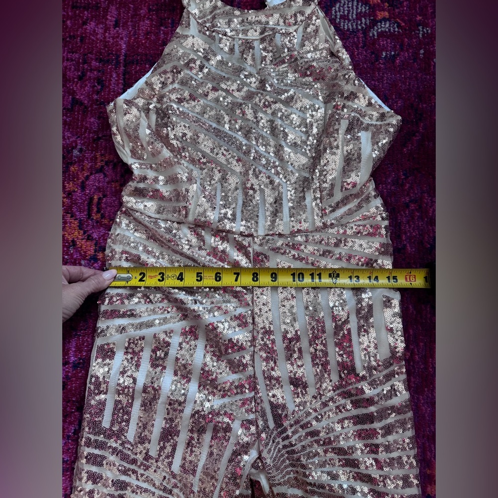 Sequin Striped Jumpsuit - Picture 6 of 7